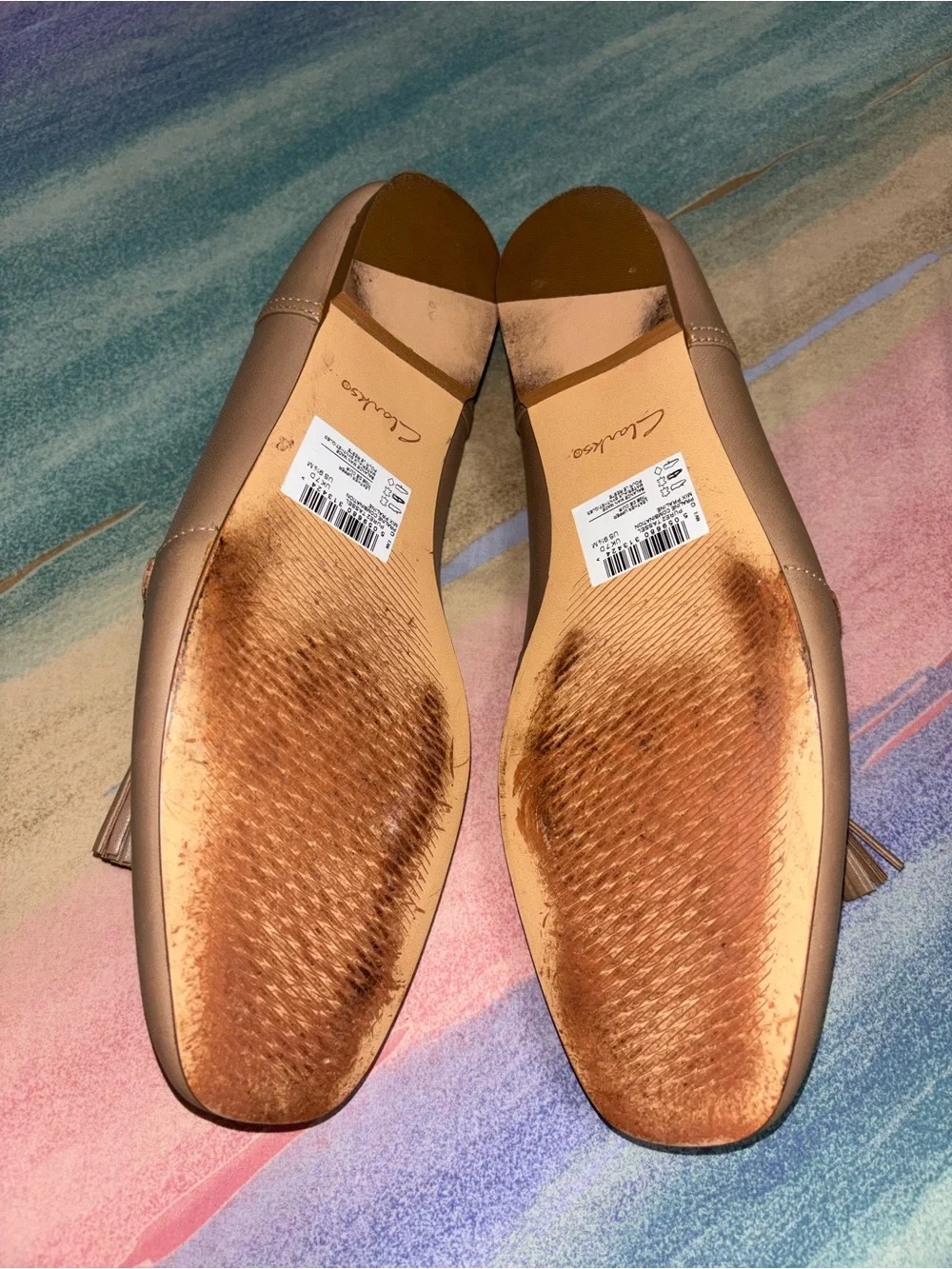 Clarks Pure 2 women 9.5 Praline vegan leather loafers with horsebit front tassel